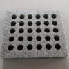 19 Die cut holes in polyethylene foam packaging for holding bottles