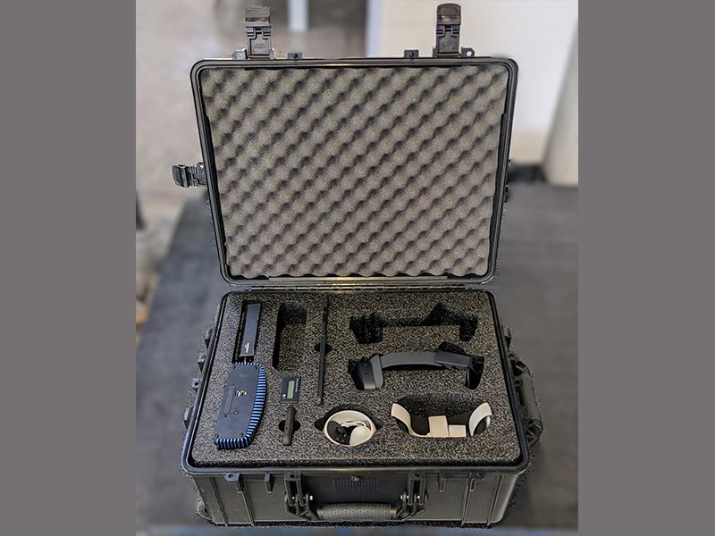 Charcoal colored eggcrate PU polyurethane convoluted foam for lid of case