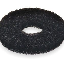 Die-cut reticulated foam filter donut shaped