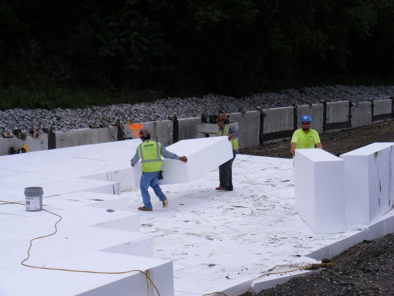 EPS Expanded Polystyrene Geofoam used for ground fill void