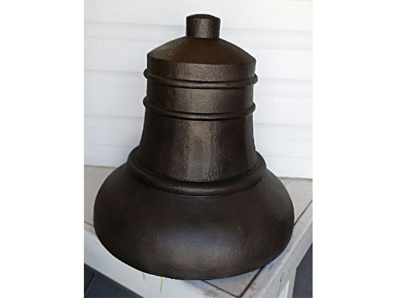 Statue of bell cut from Styrofoam expanded polystyrene EPS Foam for use in a museum prop