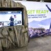 Styrofoam expanded polystyrene foam props with a television and screen for a tradeshow display