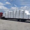 Truck full of EPS expanded polystyrene foam for concrete floating docks